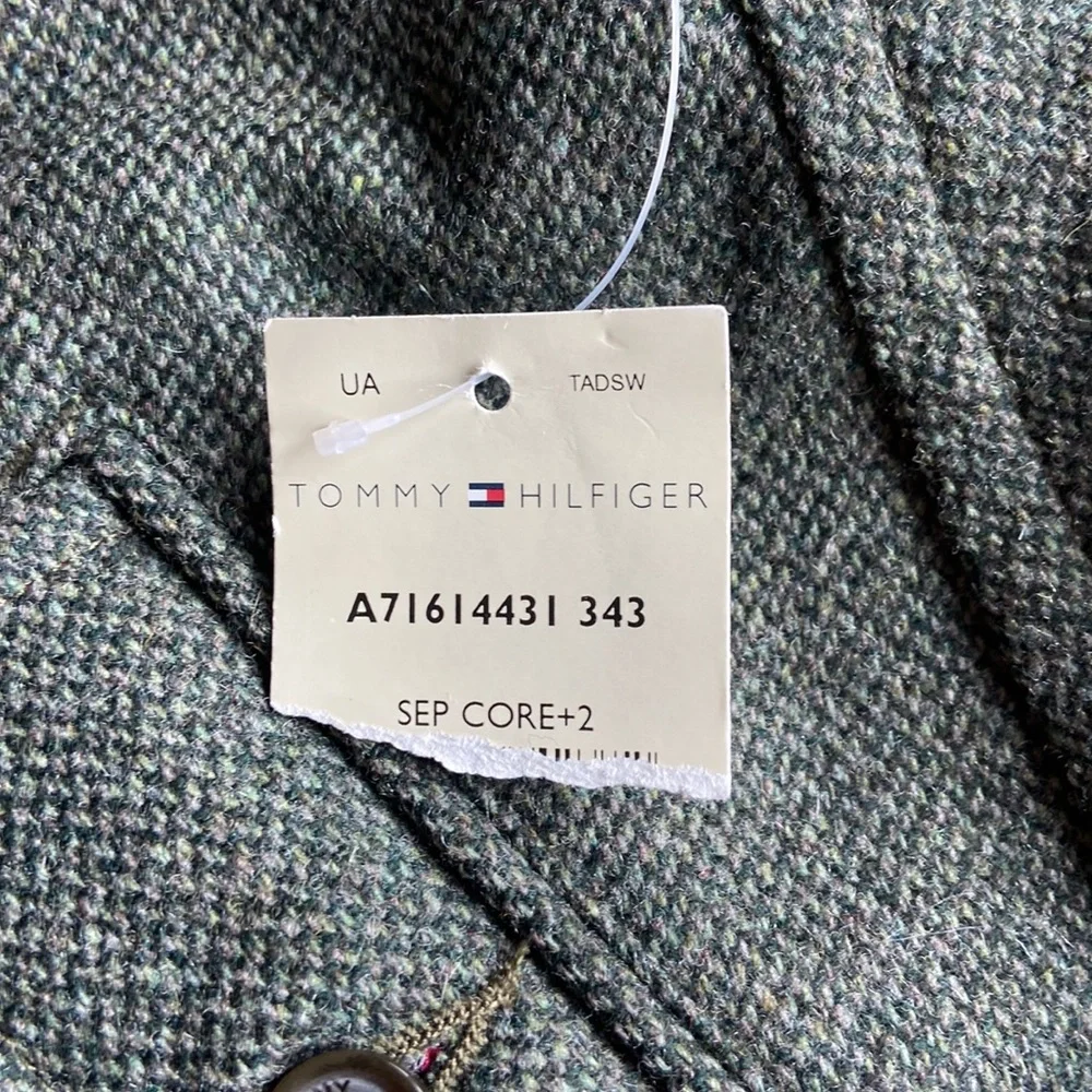 NWT Tommy Hilfiger Olive Tweed Wrap Skirt - Picture 2 of 9